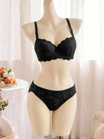 Multicolor Lace Set Transparent Floral Two Pieces Clothing Underwire Push Up Lingeries For Woman Set A2123