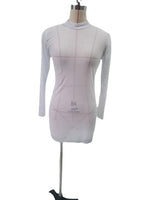 Women Mesh Dress Spring Autumn Sexy Sheer Mesh Long Sleeve Package Hip Sheath Dress Lady Sexy Club Body Wrap Mini Short Vestidos
