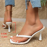2025 Summer Slippers Women Shoes Fashion Sexy Thin Heels Flip Flops Woman Shoes High Heels Sexy Ladies Slipper Plus Size43