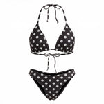 2026 Fashion Women's 2 Piece Bikini Set for Beach Pool Dots Print Swimwear Halter Bra and Low Waist Briefs Bathing Suits