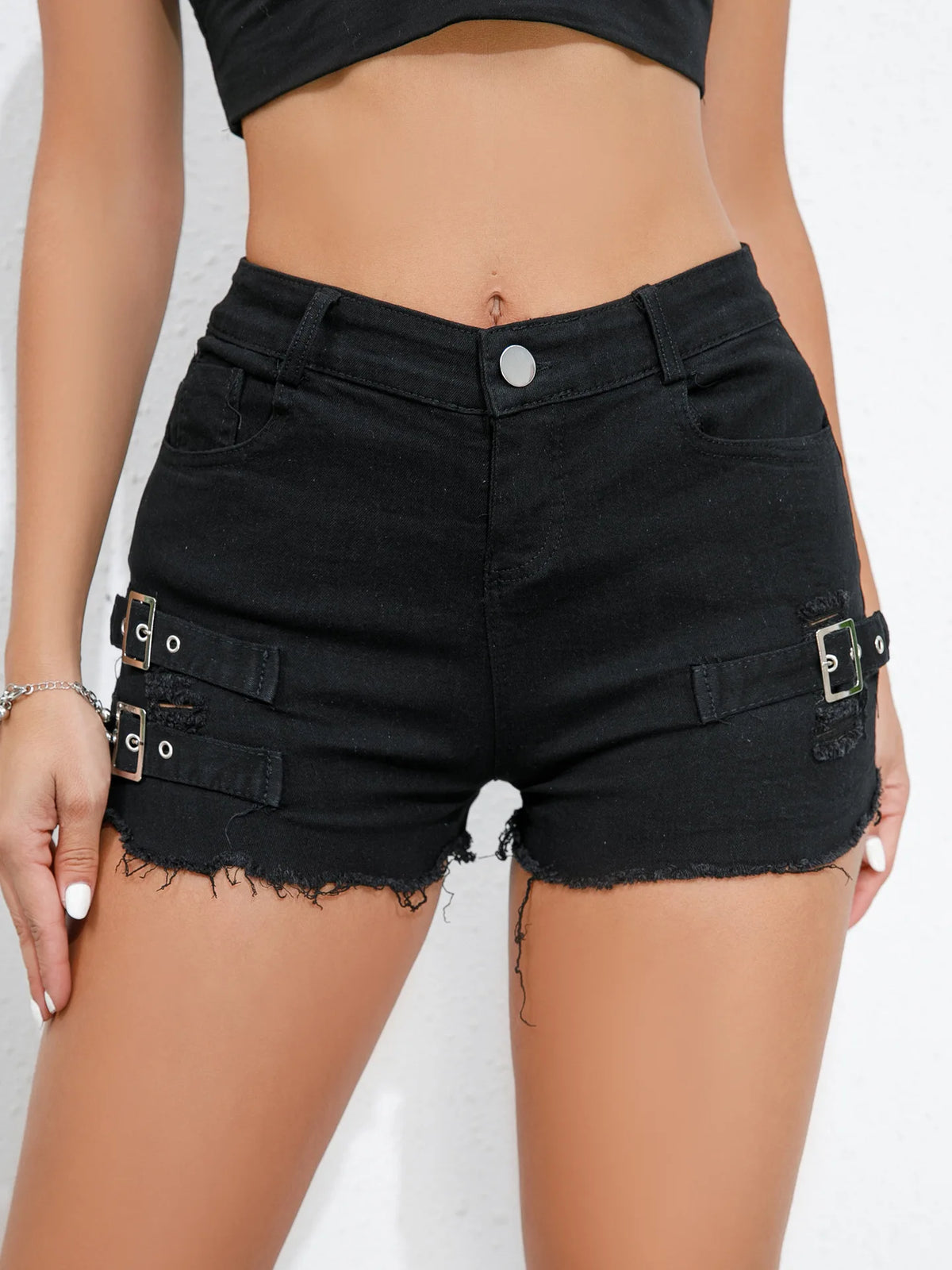 New High-Waisted Sexy Pants Denim Shorts JeansSolid Color Thin Charming Elegant Pure Desire Shorts For Woman Beautiful 5AML