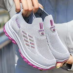 Women Vulcanized ShoesHigh Quality Breathable Mesh Women Sneakers Soft Slip On Flats Shoes Women Loafers Walking Flat