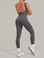 Summer Tight Yoga Jumpsuit Women Hollow Out Exposed Back Fitness Clothing Outwear Gym Running Workout Sports One Piece Suits