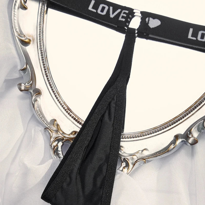 1pcs Letter Low Waist Fashion Sexy Women Thongs Sexy Lingerie Breathable Lady G-string Underwear T-back Black Female Panties