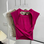 Sexy Short Backless Fixed Chest Pad Sports T-shirt Vest Women's Tight Fitting Quick Drying Slimming Yoga Suit Top Clothing