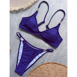 10 Colors V Neck Rhinestones Bikini Female Swimsuit Women Swimwear Two-pieces Bikini Set Padded Bather Bathing Suit Swim V8138