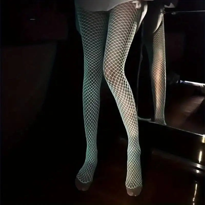 Stockings Women Lingerie Tights Party Sexy Fluorescent Socks High StretchCosplay Long Socks Summer Ultra Thin Fishnet Sock