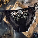 Lace-up Briefs Transparent Lace Panties Women Lingerie Sexy Underwear Low Waist Ropa Mujer Floral Embroidery Lenceria Femenina