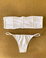 New Bandage Stripes Brazilian Bikini Swimwear Women's Swimsuit Two Piece Set Female Sexy Lace up Mujer Beachwear Summer