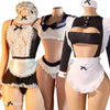 Sexy Nights Erotic Maid Costume Cosplay Women Uniform 18 Hot Exotic Outfit Sexy Lingerie Crotchless Bodysuit Desire Plays Suit