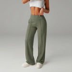 STOUREG High Waisted Yoga Pants for Women, Loose Wide Leg Workout Trousers with Pockets for Running and Outdoor Exercise