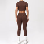 2PCS Yoga Suit Sports Set Women Quick-Drying Gym Set Women Tracksuit Running Workout Long Sleeve Sports Shirt Yoga Clothing