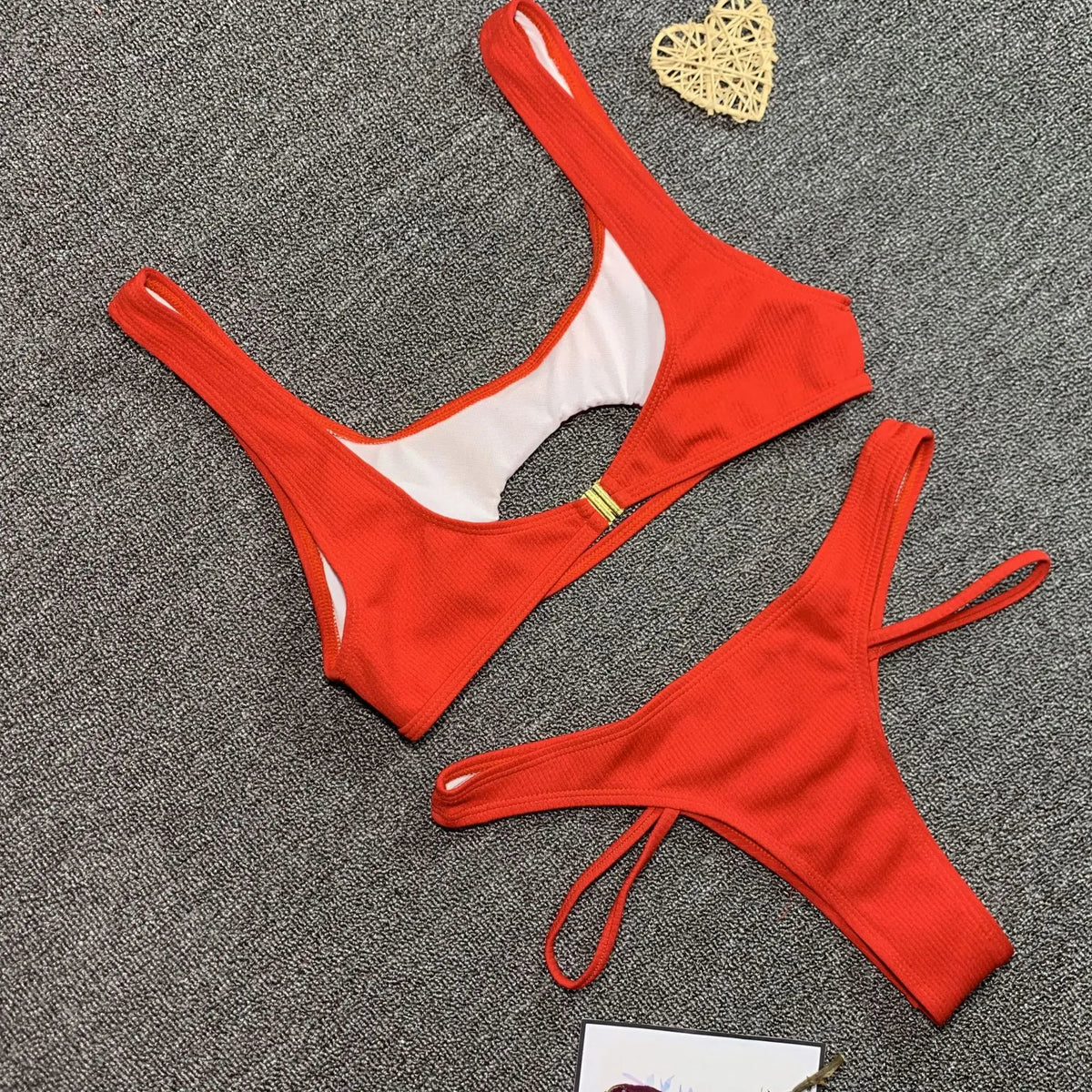 Micro Bikini 2022 Sexy Women Swimsuit Female Rib Bikini Set Push Up Women Swimwear Brazilian Biquini Cut Out Neon Bathing Suit