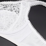 Plus Size Women Lace Bras Perspective Breathable Lager Bosom Bralette Underwired Embroidery Silky Touch BH Top B C D DD E F Cup