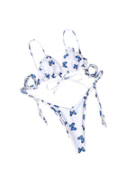 Trendy Women s Two-Piece Swimsuit Stylish Floral Butterfly Geometric Camouflage Print Bikini Set with Lace-Up Back Detail