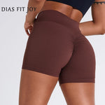 DIAS FIT JOY Women's Sports Shorts Gym High Elasticity Tight Fitting High Waist Running Quick Drying Yoga Pants Hot Pants