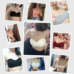 Strapless Bra Tube Top Women Crop Top Non-wire Invisible Bra 3/4 Cup Underwear Sexy Lingerie Cotton Bandeau Bra Removable Pads
