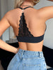 Lace Racerback Women Bra Front Closure Push Up Bra Fashion Color Block Floral Underwire Sexy Lingerie Top