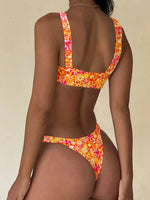 New Printed Bathing Suit Women Two-piece Backless Swimwear Sexy Beach Fashion Thongs Summer New Female Split Swimsuit