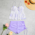 High Waist Push Up Swimwear Women 2023 New Two Piece Swimsuit with Shorts Shell Tankini Set Female Swim Bathing Suit Trunks XL