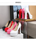 2022 New Model Catwalk Show 14CM High Heels Women's Banquet Party Round Toe Wear Single Shoes Large Size Women's Shoes 35-46