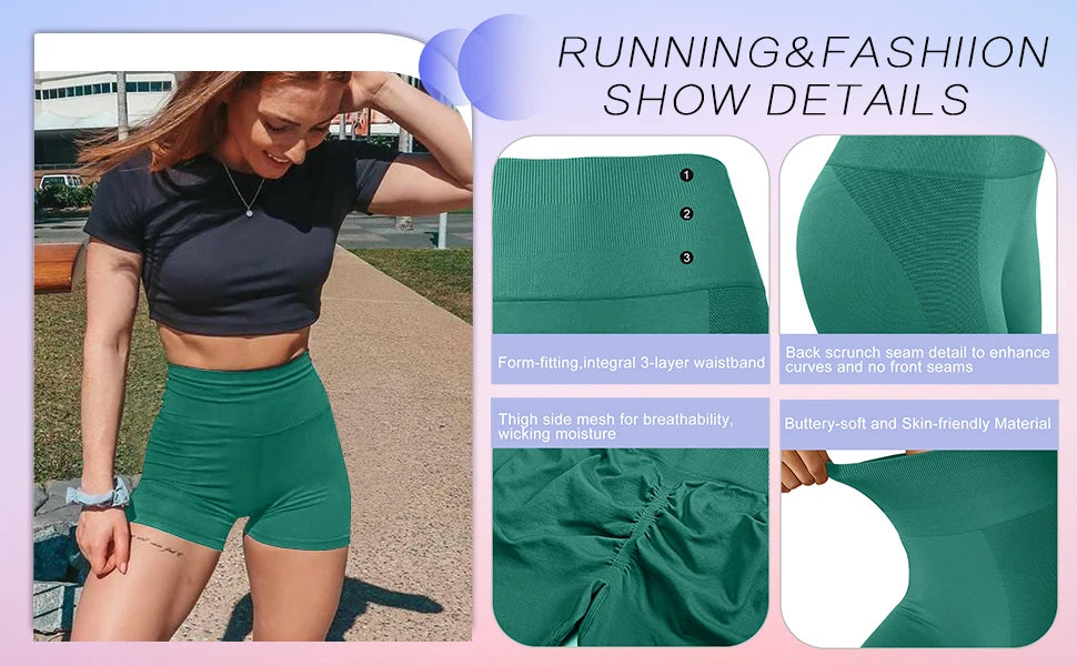 High Waist Amplify Seamless Shorts Women Scrunch Butt Yoga Shorts Push Up Gym Shorts Athletic Booty Workout Short Women Clothing