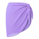 Summer Beach Swimwear Cover Up Wraps for Women Sexy See-Through Chiffon Wrap Skirts Sun Protection Bikini Cover Up Bathing Suits