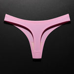 Ice Silk Leopard Women Panties Sexy G String Thong Seamless Underwear T Back Candy Color Girls Briefs Underpants Plus Size M-XXL