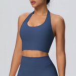 Sexy Gym Women's Sports Bra Breathable Hanging Neck Backless Sports Bra Women's Comfortable Exercise Pilates Training Yoga Top