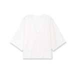Fashion Casual Short Sleeve Knit Top Women Black White V Neck T Shirt Loose Fit Casual Short Sleeved Top For Summer Elegant E9OJ