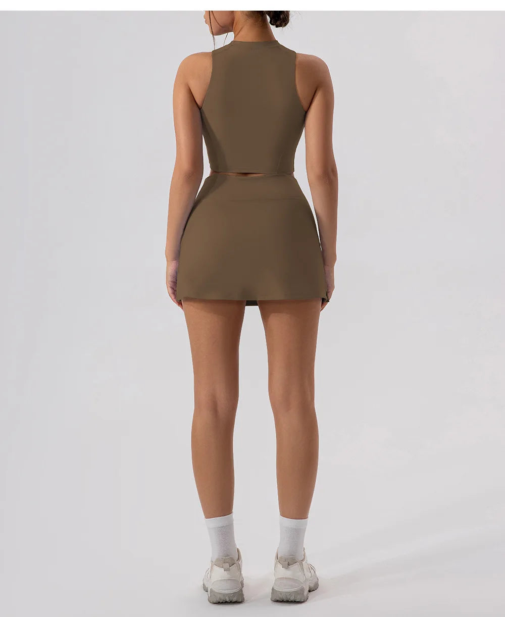 2025 Tennis Skirts Shorts Women Solid Sports Gym High Waist Yoga Fitness Shorts Slim Fit Breathable Running Fitness Mini Skirt