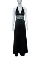 Summer Backless Sexy Long Dresses Women's Gown Patchwork Lace Halter V Neck Sleeveless High Waist Elegant Vestidos Para Mujer