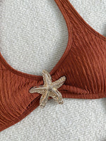 Sexy Metal Starfish Micro Bikini Set 2026 Women Brown Push Up Bra High Waist Swimsuit Summer Bathing Suit Two Piece Swimwear