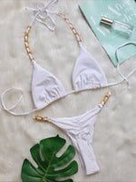 Halter Metal Chains String Micro Thong Bikini Women Swimsuit Female Swimwear Two-pieces Bikini Set Brazilian Bathing Suit Swim