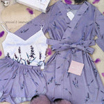 Women's Summer Sexy Pajama Shorts Set 3 Pieces Lace Satin With Silk Sleepwear Robe Fashion And Comfortable Print Nightwear