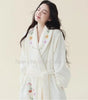 Elegant Bridal Premium Embroidered Coral Fleece Bathrobe for Ladies Thick Extra Long Warm Winter Home Dressing Gown Sleepwear