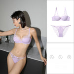 Europe Women 3/4 Cup Push Up Bra Set Sexy Leopard Print Lace Underwear Summer Hollow Romantic Violet C D Plus Size Lingerie Set