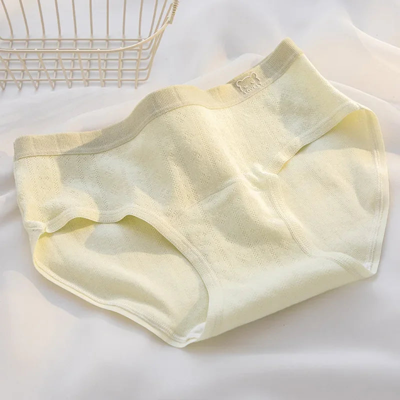 1 Pcs Hollow Out Cotton Women's Underwear Low Waist Breathable Semaless Panties Student Daily Comfort Briefs Lingerie M-XL