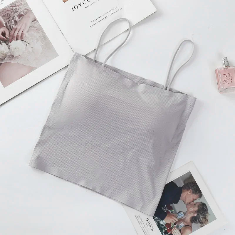 Seamless Bra Summer Tube Tops Women Crop Tops with Removable Pads Sexy Lingerie Invisible Top