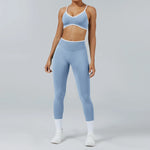 2PCS Yoga Suit Seamless Sports Set Gym Outfits Women Tracksuit Running Workout Clothes Sports Bra Athletic Wear Yoga Clothing