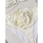 Sexy 3D Flower Wrinkled Female Swimsuit High Waist Bikini Women Swimwear Two-pieces Bikini set Bather Bathing Suit Swim Y4939