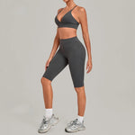Women's Seamless Yoga Set Sports Fitness Gym Slim Fit Beautiful-Back Bra Hip Lift High-Waist Pants Suits Training Workout Sets