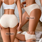 3Pcs/Set Cotton Panties Women Sexy Lingerie Plus Size Women's High Waist Briefs Solid Color Panty Breathable Underpants XS-2XL