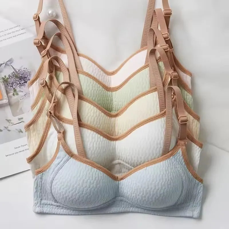 Cotton Everyday Bra for Women No Steel Ring Breathable Comfortable Bras Girls Fashion Underwear Bralette Women's Intimates
