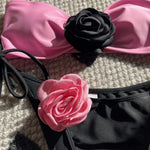 DEKA Brazilian Sexy 3D Flower Two Pieces Bikini Set Bandeau Swimsuit Women Swimwear Female Separate Biquini Beach Bathing Suit