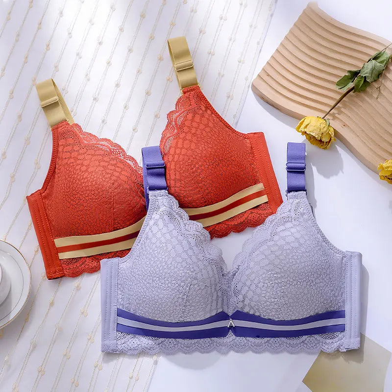Women's Plus Size Minimizer Bra Full Coverage Lingerie Wire Free Push Up Bra for Femme Brest Pumping Underwear Plus Size 44 46DE