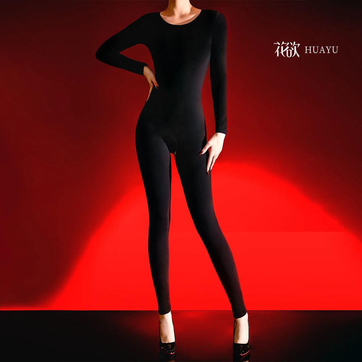 Seamless Bodysuit For Autumn And Winter Fleece-Lined Warm Body-Shaping Full Body Sexy Unisex Convenient With Stockings C96S