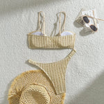 Wrinkled Crinkled Tie Knotted Bikini Women Swimwear Female Swimsuit Two-pieces Bikini Set Brazilian Bathing Suit Swim Beach Wear