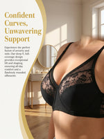 Plus Size Full Coverage Bras for Large Bust Wire-Free Lace Breathable C-E CupFor Curvy Women MR3036