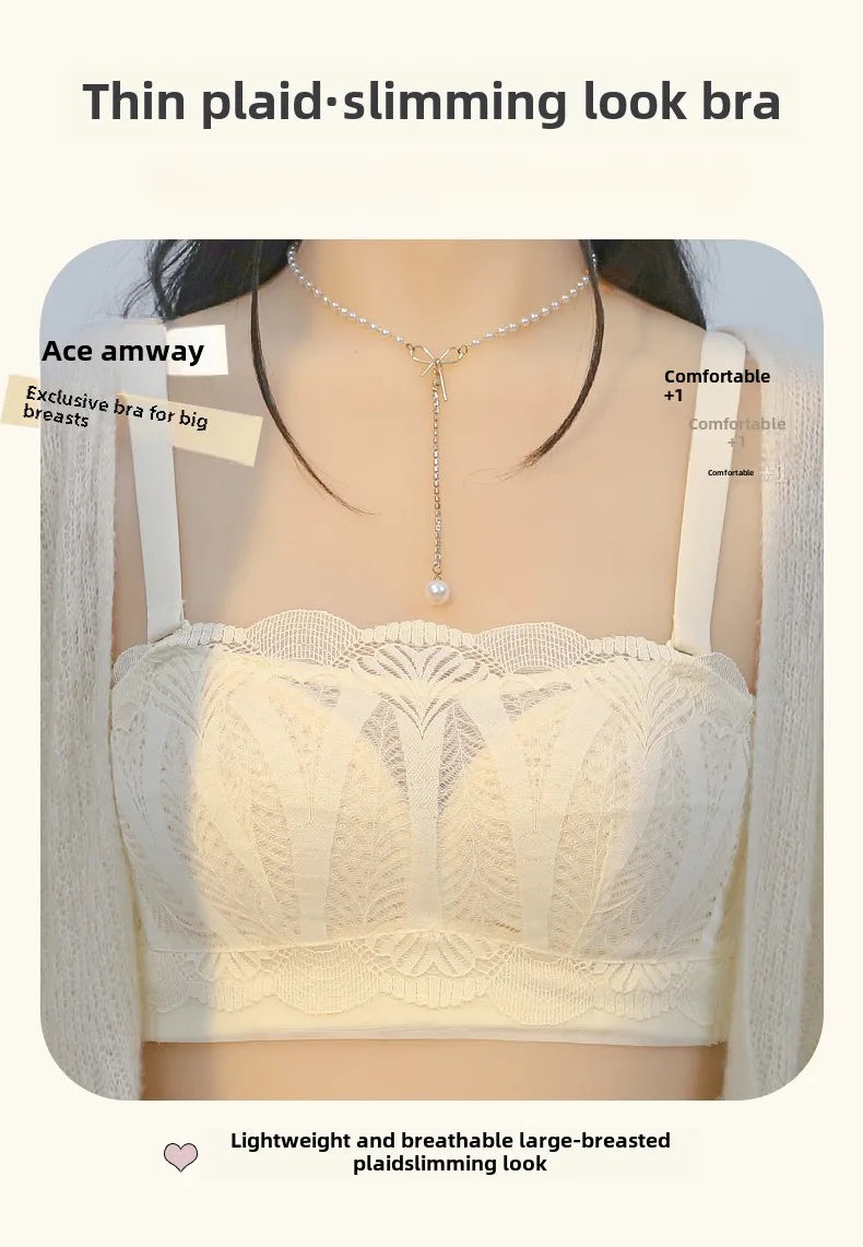 MOYISU Strapless Bra Women with Large Breasts and Small Non-slip Pull-up Breast Anti-sag Summer Slim Bra